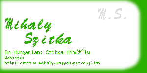 mihaly szitka business card